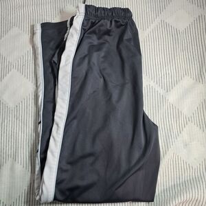 Wilson Athletic Track Jogging Pants Dark Gray & L. Blue Drawstring Zip Ankles M